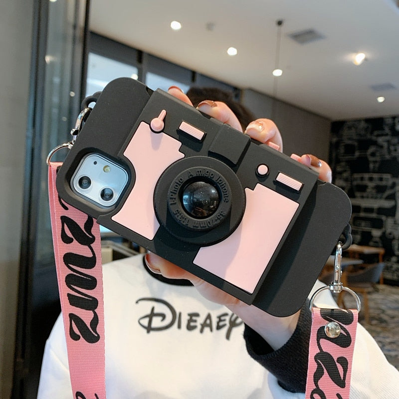 3D Retro Camera Wallet Card Phone Case - Dealbagco