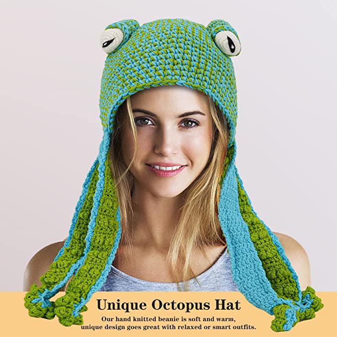 Funny Crochet Octopus & Gladiator Hat