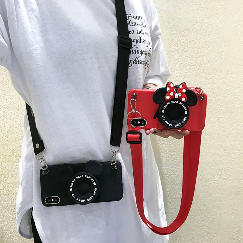 Phone Case 3D Minnie Mouse Camera Coin Purse Phone Case - Dealbagco