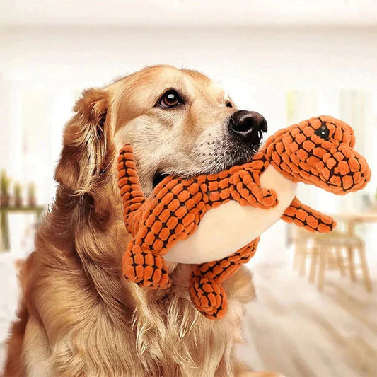 壊れない恐竜のぬいぐるみ犬用噛みおもちゃ